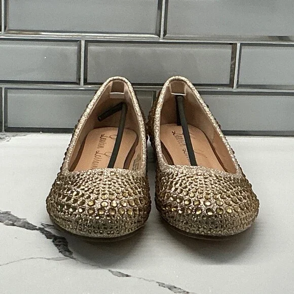 Lauren‎ Lorraine Brea Womens Nude Embellished Rhinestone Ballet Flats Shoes 5.5