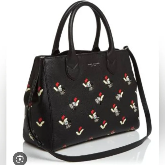 MARC JACOBS Embellished Tulip Gotham Leather Tote Medium