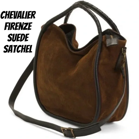 Cheval Firenze Italian Suede Leather Satchel Bag/Satchel/Crossbody