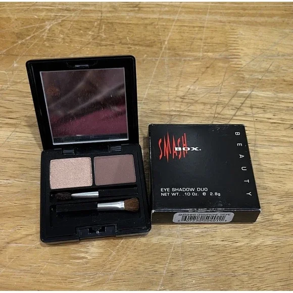 Vtg Smashbox Eyeshadow Duo Smashing Champagne Taupe‎ Brushes NOS