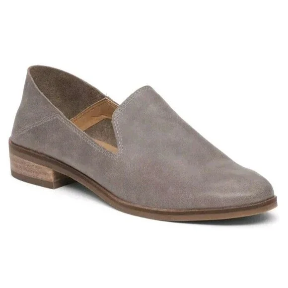 Lucky Brand Cahill Soft Taupe Leather Slip On Loafer Flats Women's Shoe Size 6.5
