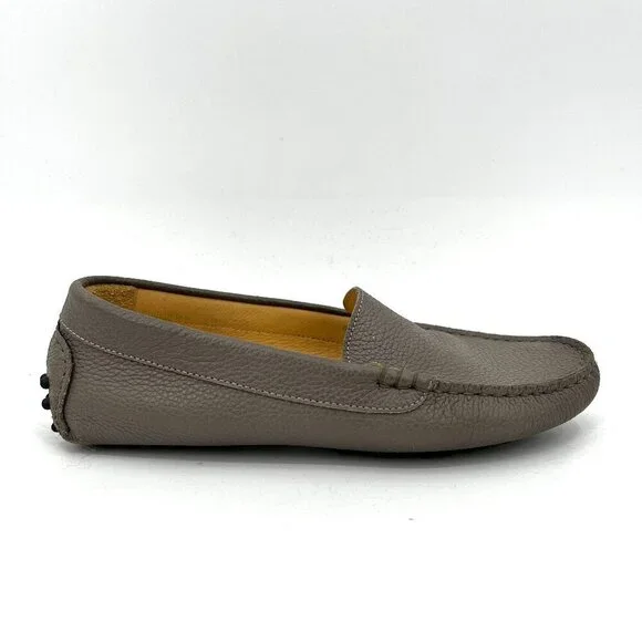 M. GEMI Women's Felize Taupe Gray Leather Driving Moccasin Loafer Shoes Size 5