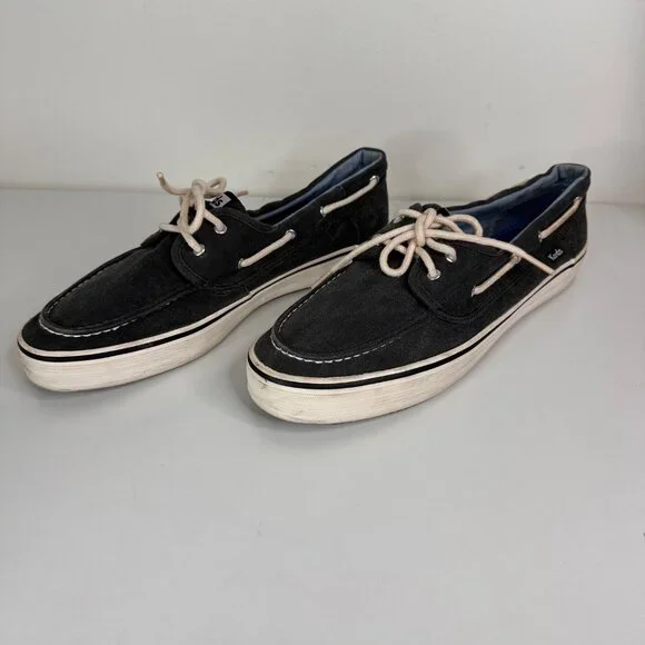 Keds Women's Charcoal Gray Color Canvas Boat Shoes Size 10