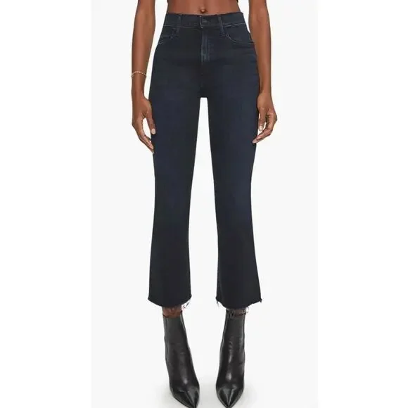 Mother The Hustler Frayed High Waist Ankle Flare Jeans, Women's Size 26