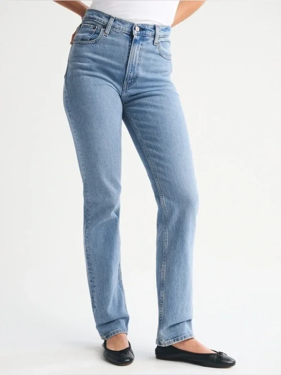 Abercrombie & Fitch curve Love The '90s Straight Utra High Rise 00/24