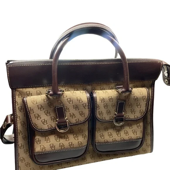 Dooney & Bourke Tan and Brown Briefcase
