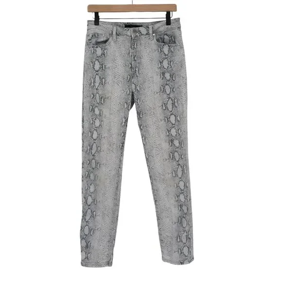 Joe’s Jeans Luna 29 High Rise Cigarette Ankle Snake Print Gray Stretch Trendy