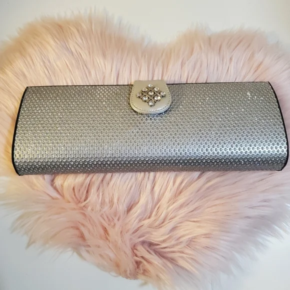 Silver Glitter Formal satchel Clutch Evening bag