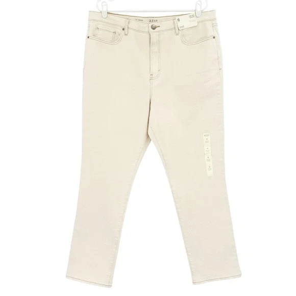 a.n.a Womens Stretch High Rise Slim Straight Leg Natural Denim Jeans Plus 18 NWT