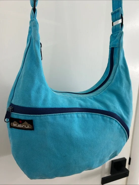 KAVU Sydney Satchel Blue / Teal Canvas Bag