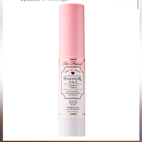 NWT Too Faced Hangover 3 in 1 replenishing primer and setting spray 30 ML