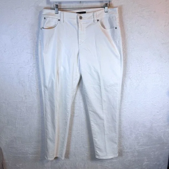 Talbots Boyfriend Jeans Flawless Five-Pocket 12 White Womens Preppy Summer