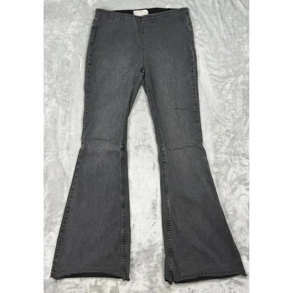 Free People Penny Pull On Flare Jeans Size 28R Whimsigoth Grunge Boho Chic Y2K