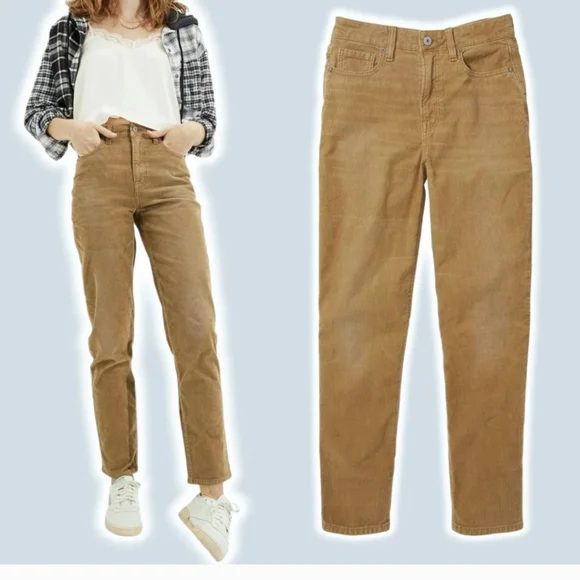 American Eagle Outfitters Straight Leg Corduroy Jeans in Camel