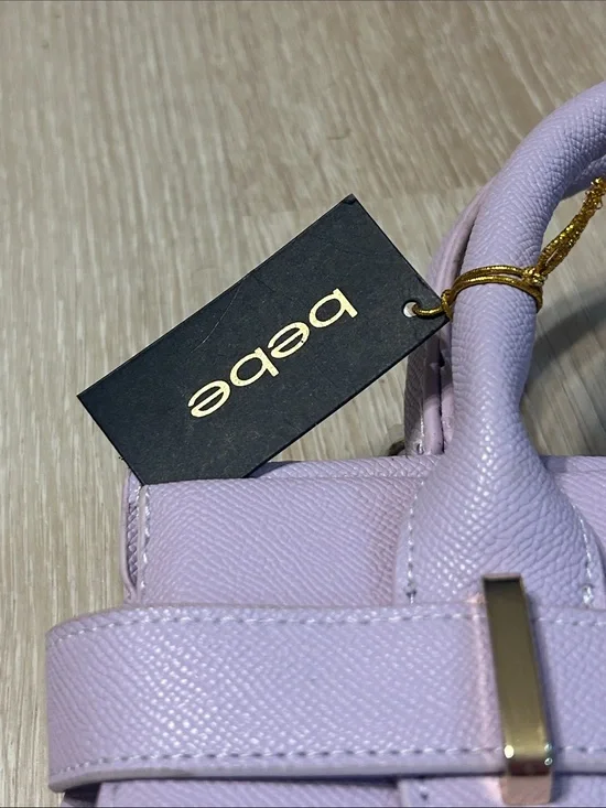 Bebe Los Angeles NWT Evie Satchel Lilac Purple Small Handbag Crossbody Strap