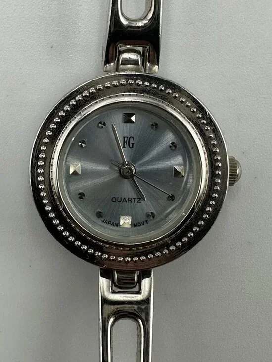 3/$30 Advance Watch Women Silver Tone Round Blue Dial 22MM New Battery 7.25 Inch