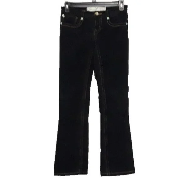 Vintage Y2K SEVEN7 Womens‎ Boot cut Jeans Size 27 Black Corduroy Low Rise BOHO
