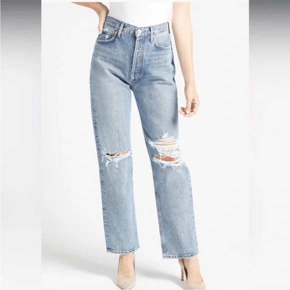 AGOLDE 90's Pinch Waist High Rise Straight in Backdrop Size 31