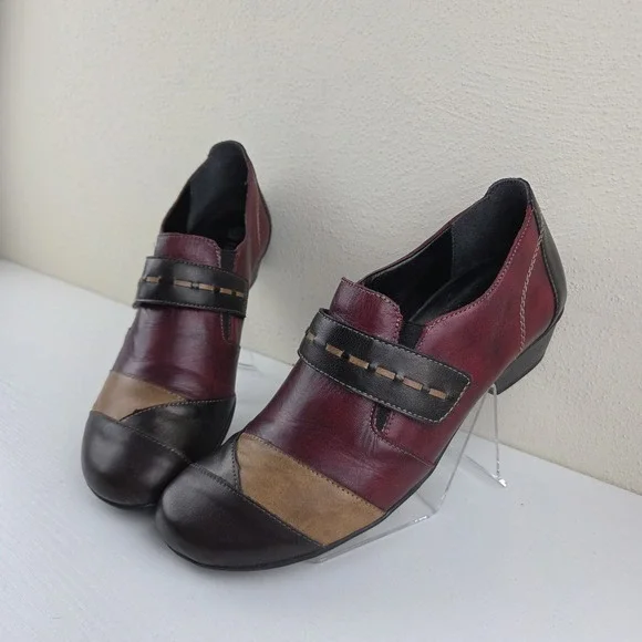 Remonte‎ Womens Multicolor Leather Strap Block Heel Shoes Size US 9.5 EU 40