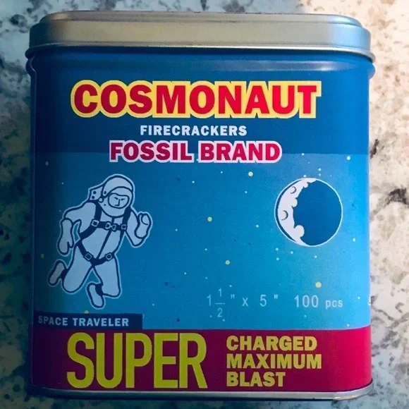 STASH CAN VINTAGE COSMONAUTS FOSSIL A013099 J BRC 0199 9/99