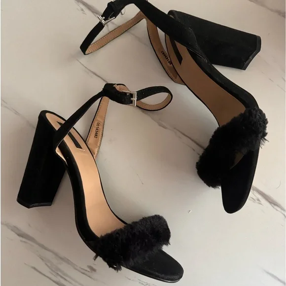 Forever 21 Black Fur Heels