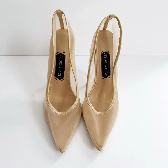 Jessica Rich Sheer Pump Stiletto Heels (Nude)