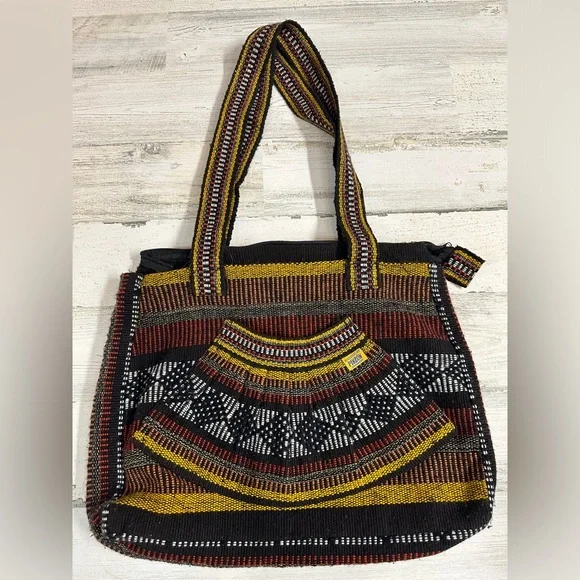 Artesanias Mr Pinzon Woven Tribal Mexican Blanket Purse Shoulder Bag‎