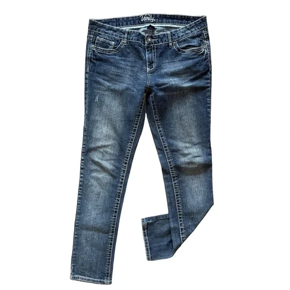 VANITY JEANS Kennedy Low Rise Skinny Jeans Size 32 Dark Wash
