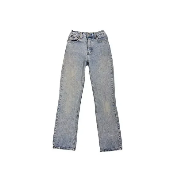 Abercrombie & Fitch 90's Straight Ultra High Rise Denim Blue Jeans Size 24 | 00