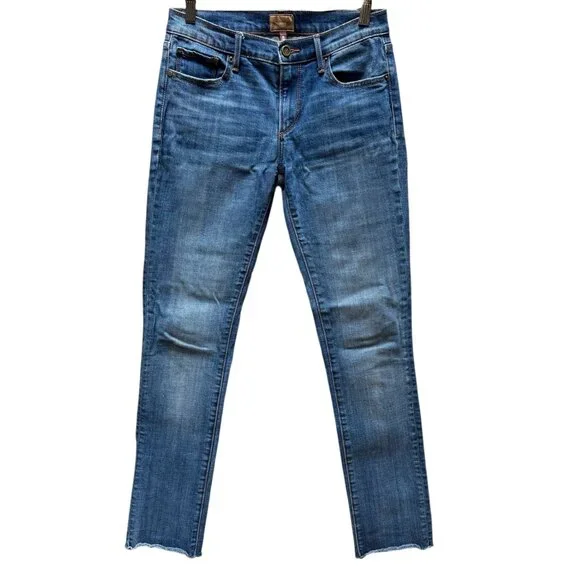 Driftwood Audrey Jeans Blue‎ Classic Fit Skinny Mid Rise Raw Hem Size 26