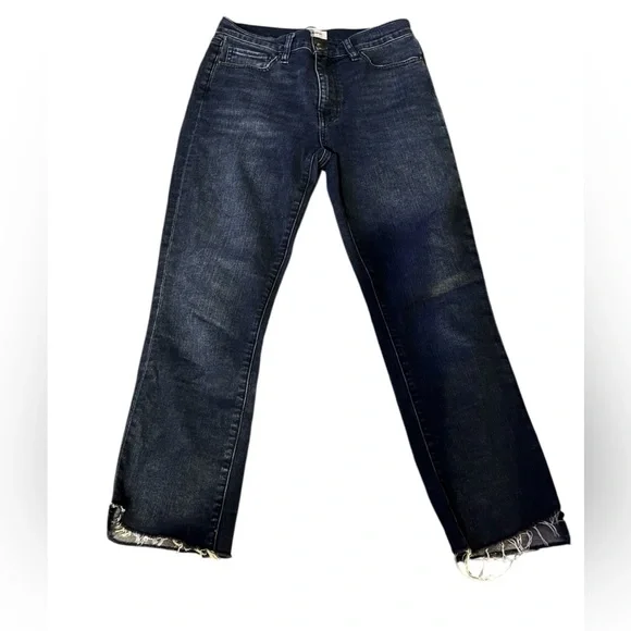 FRAME Le Original Straight Raw Hem High Rise Jeans – Dark Indigo Wash‎ – Size 26