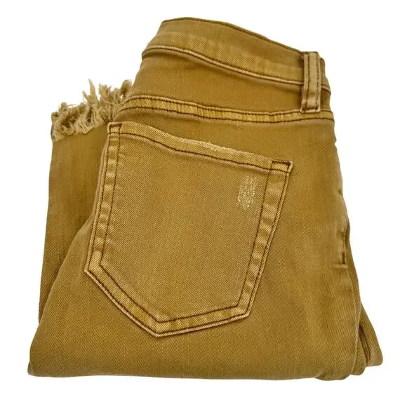 Free People Jeans Womens 25 (27x25 ACTUAL) Golden‎ Great Heights Frayed Denim