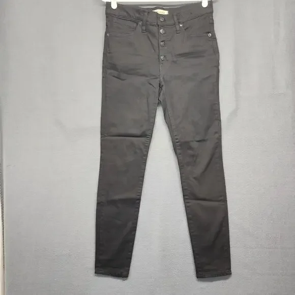 Madewell Jeans Womens 28 Mid Rise Skinny Black Cotton Blend