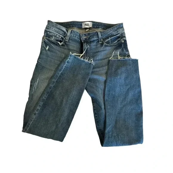 Paige Women's Blue Five Pocket Straight Leg Denim Verdugo Ankle Jean Size 30