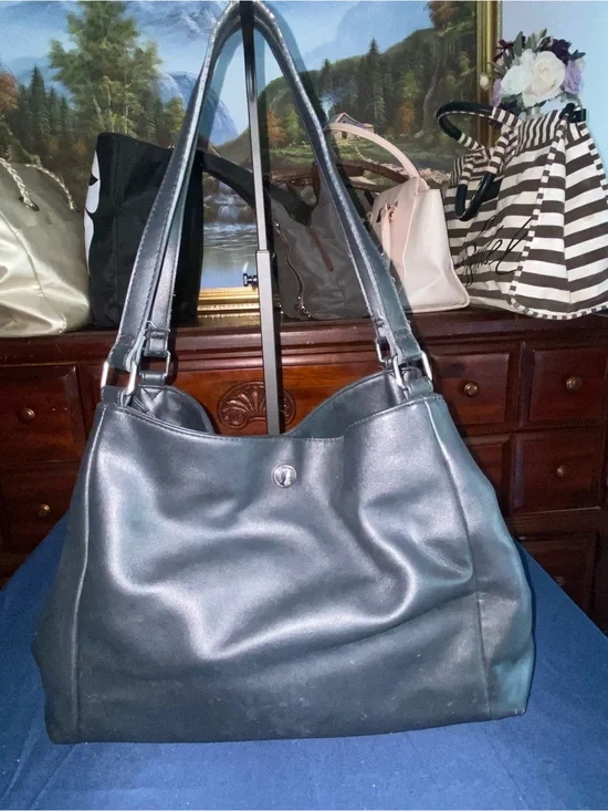 Vintage Nine West Triple Compartment Carryall Hobo Bag | Black Y2K Era