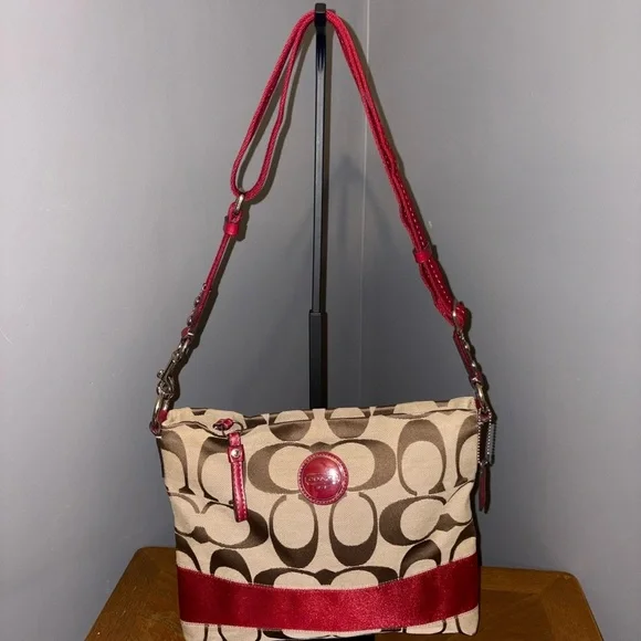 Coach Signature Stripe Crossbody Bag