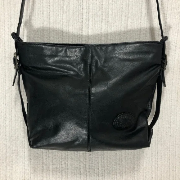 Cypress & Wood Black Faux‎ Leather Shoulder Bag Crossbody Messenger Style