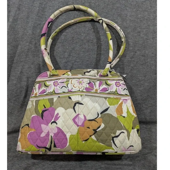 Vera Bradley Portobello Road Shoulder Purse Retired Tropical‎ Floral 10 Pockets