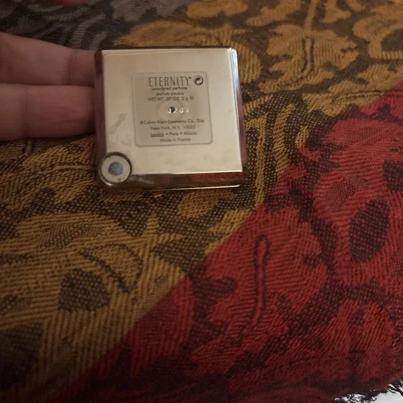 Rare Eternity Calvin Klein Perfumed Powder .07oz Metal Case /Protective Cover