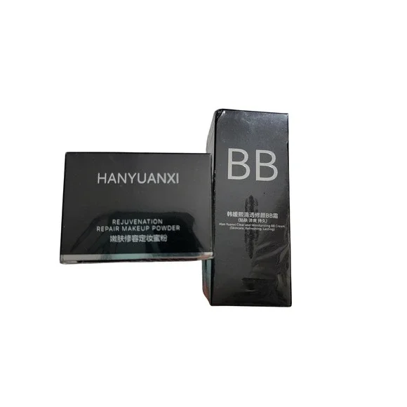 HANYUANXI Rejuvenation Repair Makeup Powder & BB Cream Set Natural Color NEW set