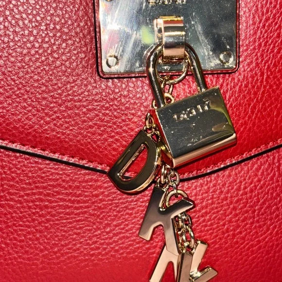 DKNY Red Leather Shoulder Bag