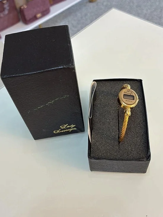 Lady Sovereign Gold-Tone Quartz Bracelet Watch