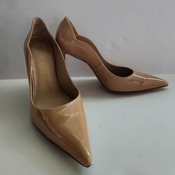 Women‎ Shoes. Stuart Weitzman Nude Patent Leather Pumps