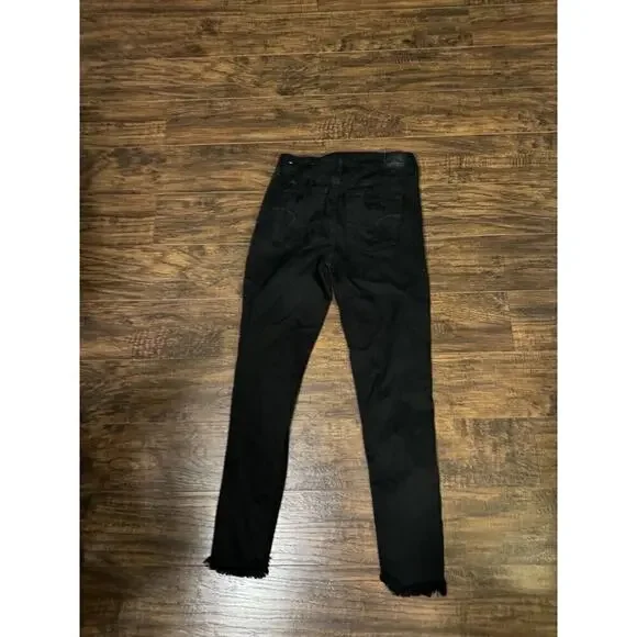 HOLLISTER High Rise Crop Black Jean Legging Advanced Stretch Sz 4