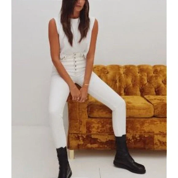 WE‎ WORE WHAT by JOEs Jeans Womens 26 White Danielle High Rise Vintage Straight