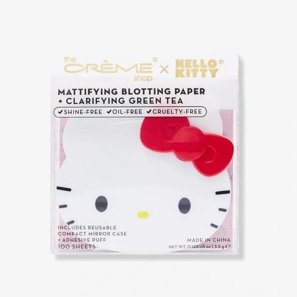 NEW Hello Kitty Mattifying Blotting Paper+Reusable Mirror Compact The Crème Shop