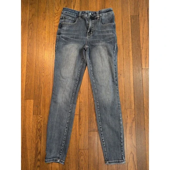 Maurices Everflex High Rise Skinny Jeans Dark Acid Fade Blue Size 6 Stretch