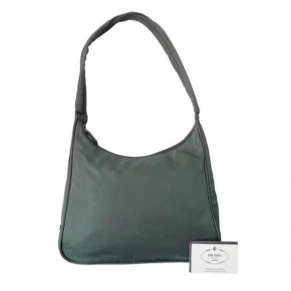 Prada 1998 green Tessuto sport nylon vintage shoulder hobo bag