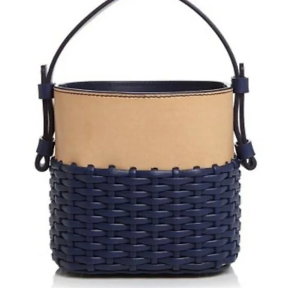 Nico Giani Adenia Small Navy Tan Bucket Bag Leather