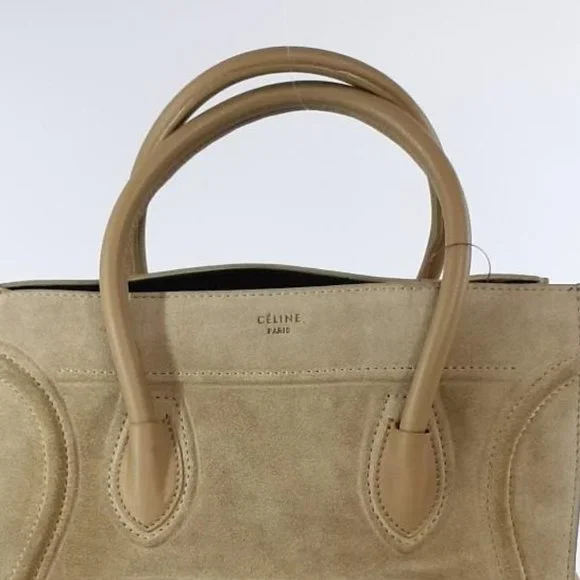 authentic CELINE Suede Phantom Luggage Tote Bag